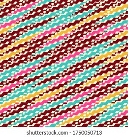 Seamless abstract pattern with multicolored stripes.
