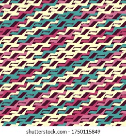 Seamless abstract pattern with multicolored stripes.
