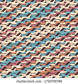 Seamless abstract pattern with multicolored stripes.
