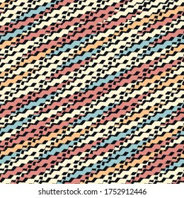 Seamless abstract pattern with multicolored stripes.
