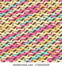 Seamless abstract pattern with multicolored stripes.
