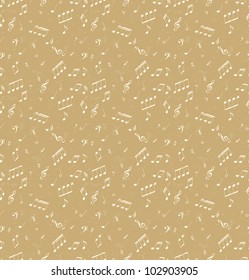Seamless abstract pattern with music symbols. Vector illustration.