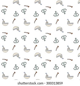 Seamless abstract pattern nautical and marine background.