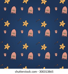 Seamless abstract pattern nautical and marine background.