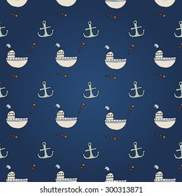 Seamless abstract pattern nautical and marine background.