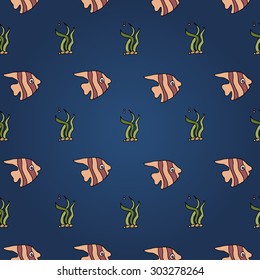 Seamless abstract pattern nautical and marine background.