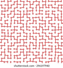 Seamless Abstract Pattern of Network of Hollow Circles Connected by Lines.