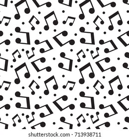Seamless abstract pattern of notes. Vector illustration.