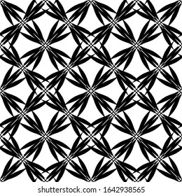 Seamless abstract pattern.Art Nouveau and art Deco pattern.Black and white graphics.Large black pattern on a white background.For design and decoration of fabric, paper, Wallpaper and packaging.