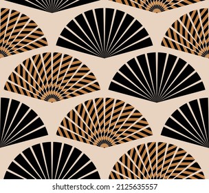 Seamless abstract pattern on beige. Vector Illustration.