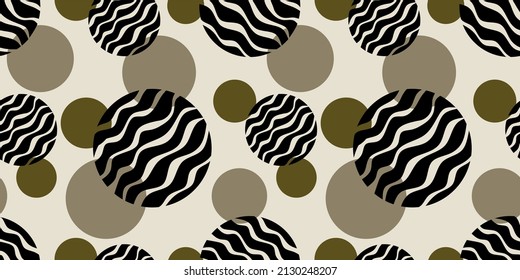 Seamless abstract pattern on beige. Vector Illustration.
