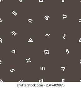 Seamless abstract pattern on black background. Vector doodle image. Graphic linear wallpaper.