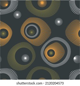 Patrón abstracto e impecable sobre el negro. Ilustración vectorial