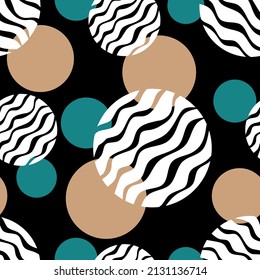 Seamless abstract pattern on black. Vector Illustration.
