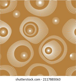 Seamless abstract pattern on brown. Vector Illustration.