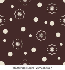 Seamless abstract pattern on brown background. Graphic design print. For fabric web page surface textures wrapping paper Vector illustration