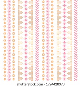 Seamless Abstract pattern on embroidery design for home wall decor.