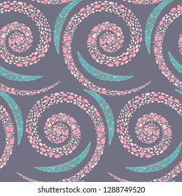 Seamless abstract pattern on grey background