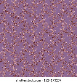 Seamless abstract pattern. On a lilac background red-white curls and half rings. Printing on paper and textiles. Vector illustration. - Powered by Shutterstock - Get 15% off with code: PIKWIZARD15
