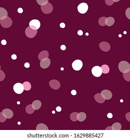 seamless abstract pattern on a magenta background with circles of different sizes and colors