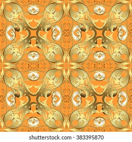 Seamless abstract pattern on orange and yellow background. Vector illustration. Pattern background.