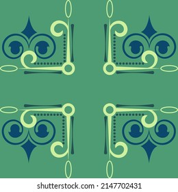  Seamless, abstract pattern on a plain background of colored elements in the Arabic style.