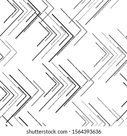 Seamless abstract pattern. On a white background black contours of geometric shapes. Print for textile and paper. Vector illustration.
