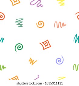 Seamless abstract pattern on white background.Vector image. Doodle style.