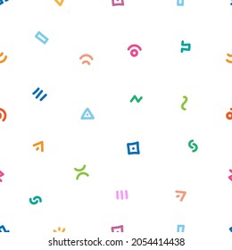 Seamless abstract pattern on white background. Vector doodle image. Graphic linear wallpaper.