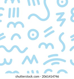 Seamless abstract pattern on white background. Vector doodle image. Graphic linear wallpaper.