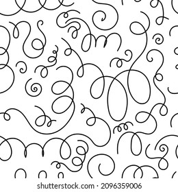 Seamless abstract pattern on white background. Vector doodle image. Graphic linear wallpaper.