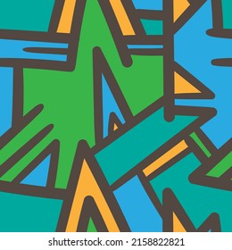 Seamless abstract pattern on white green. Vector wallpaper.  Graphic contour striped ornament.