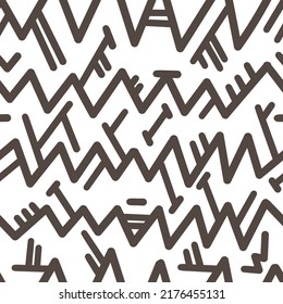 Seamless abstract pattern on white background. Vector wallpaper.  Graphic contour striped ornament.