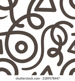 Seamless abstract pattern on white background. Vector doodle image. Graphic geometric ornament.