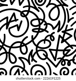 Nahtlose abstrakte Muster auf weißem Hintergrund. Vektorhintergrund.  Grafische Kontur gestreifte Ornamente.