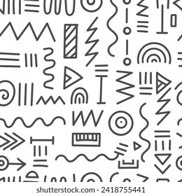 Patrón abstracto sin inconvenientes sobre el fondo blanco. Imagen del doodle vectorial. Papel de fondo lineal gráfico.