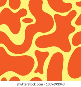 Seamless abstract pattern on yellow background.Vector image. Graphic spotted ornament.