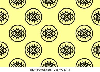 Seamless abstract pattern. Open eye. Esoteric symbol. Vector illustration.