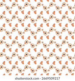 Patrón Abstractas sin fisuras con Formas naranjas sobre un fondo blanco