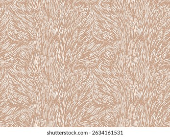 Seamless abstract pattern with organic fur-like texture or zebra stripes in brown tones. Print for textiles, wallpaper, packaging,  background in modern designs, stylish and artistic projects.