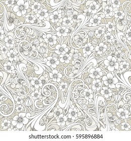 Seamless abstract pattern. Orient or russia design vector illustration Luxury ornamentation, vector wallpaper, floral wrapping paper, swatch fabric for decoration and design.