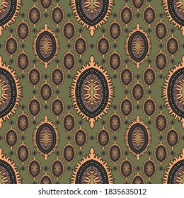 Seamless abstract pattern in oriental style. Ethnic print for textiles and paper. Vector illustration.