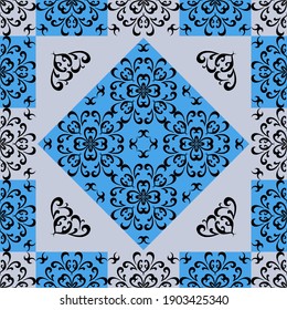 Seamless abstract pattern in oriental style. A simple floral print for paper and textiles. Vector illustration.