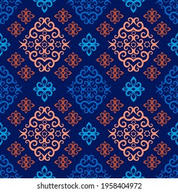 Seamless abstract pattern in oriental style. Traditional ethnic print for textiles and paper. Vector illustration.