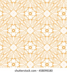 Seamless abstract pattern with ornament isolated on white (transparent) background. Vector illustration eps