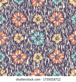 Seamless abstract pattern with ornamental image of a flower.