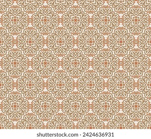Seamless abstract pattern with ornaments for silk scarf, indian sari, ceramic tiles, wallpaper, fabric, textile. Floral geometric background in oriental style