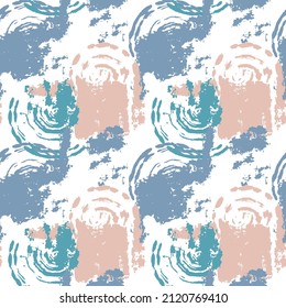 Seamless abstract pattern of paint strokes. Grunge style vector background