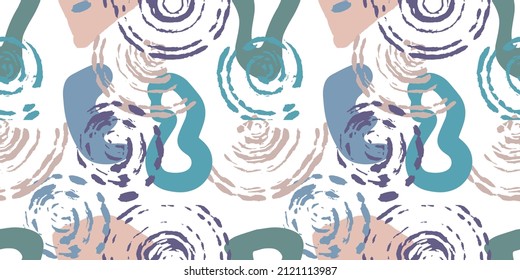 Seamless abstract pattern of paint strokes. Grunge style vector background