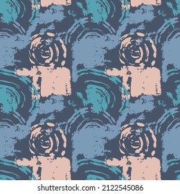 Seamless abstract pattern of paint strokes. Grunge style vector background